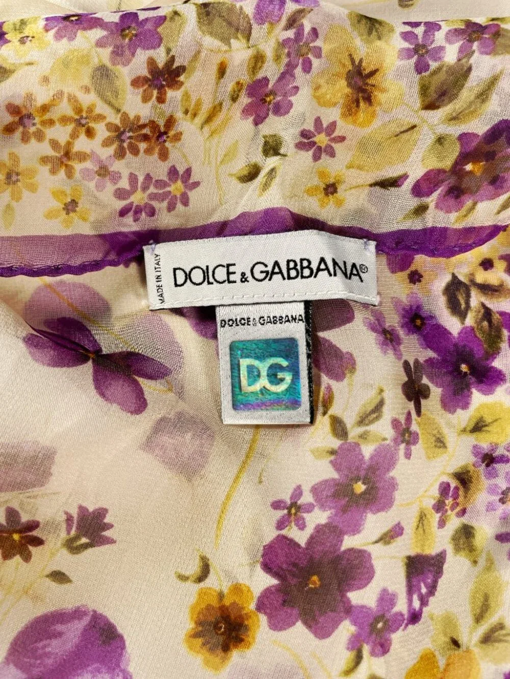 Dolce & Gabbana Silk Chiffon Floral Scarf